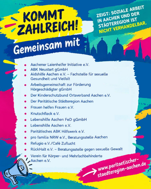 Kundgebung gegen Kürzungen im sozialen Bereich am 15.10.2026 von 17 bis 19 Uhr, Kurpark-Terassen, Aachen Burtscheid