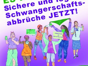 Aktionsplakat für den Safe Abortion Day des Bündnisses für sexuelle Selbstbestimmung